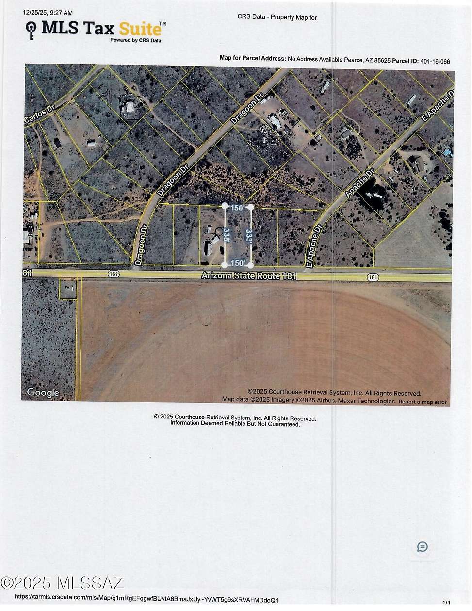 1.15 Acres of Residential Land for Sale in Pearce, Arizona