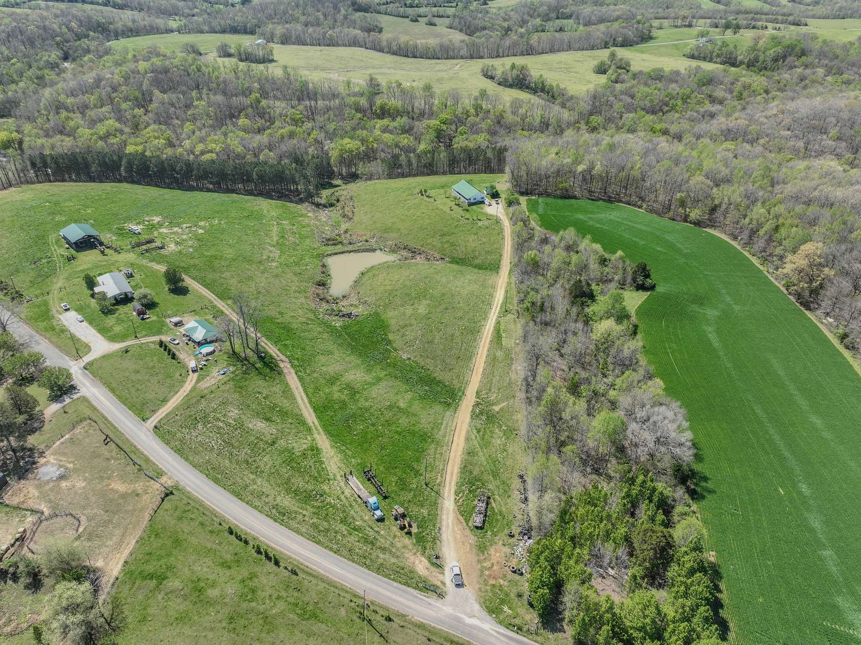 26.4 Acres of Recreational Land with Home for Sale in Leoma, Tennessee