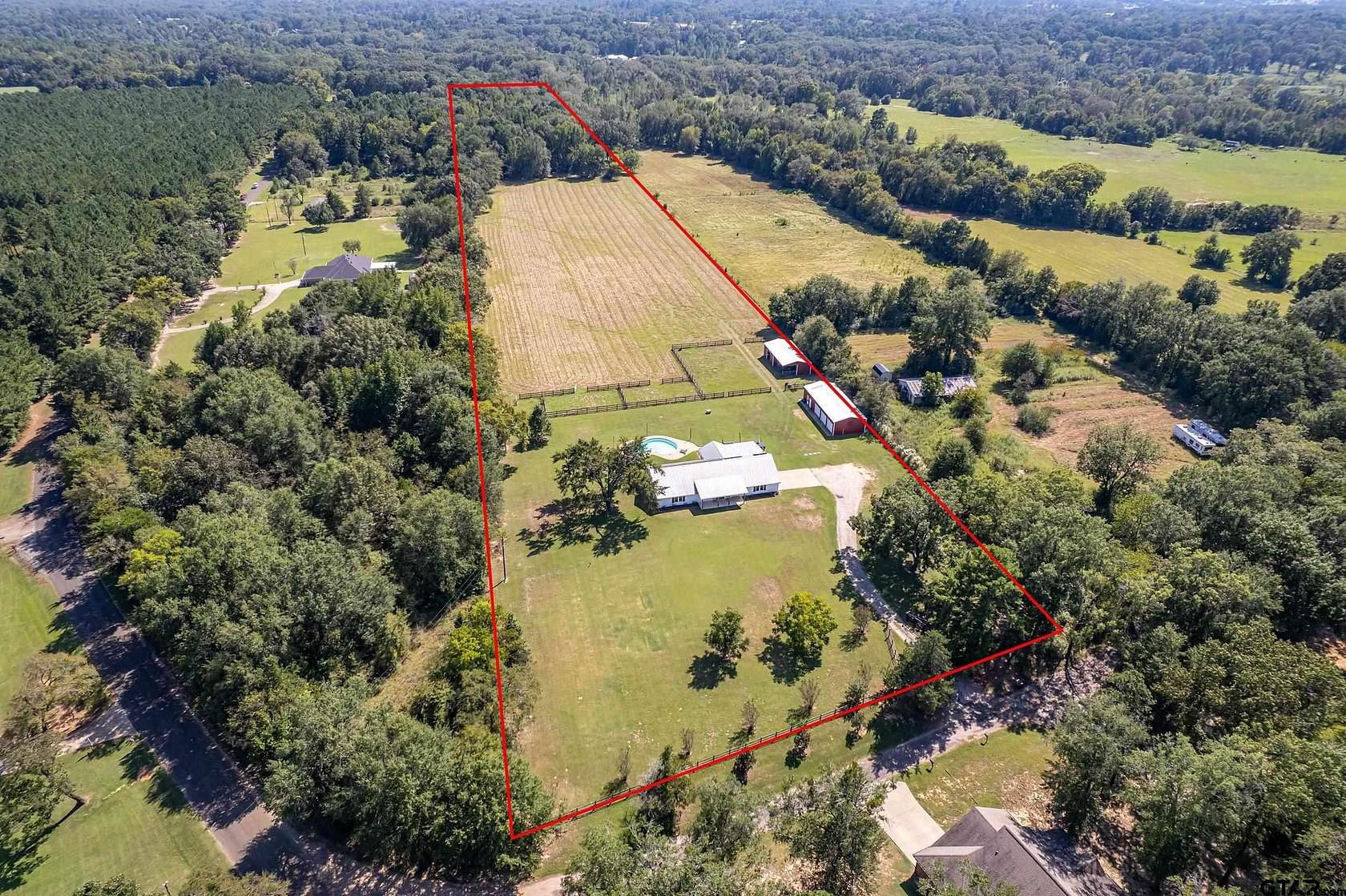 13 Acres of Land with Home for Sale in Troup, Texas