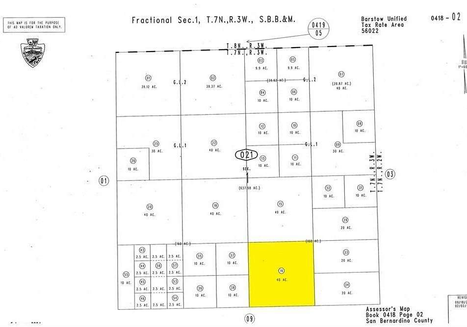 40 Acres of Land for Sale in Barstow, California