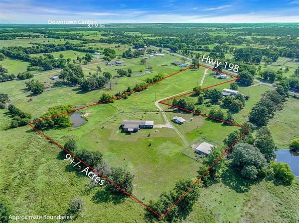 9.15 Acres of Land with Home for Sale in Canton, Texas