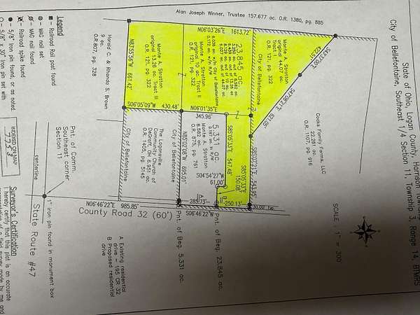 23.8 Acres of Agricultural Land for Sale in Bellefontaine, Ohio
