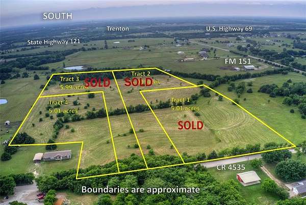 5 Acres of Residential Land for Sale in Trenton, Texas