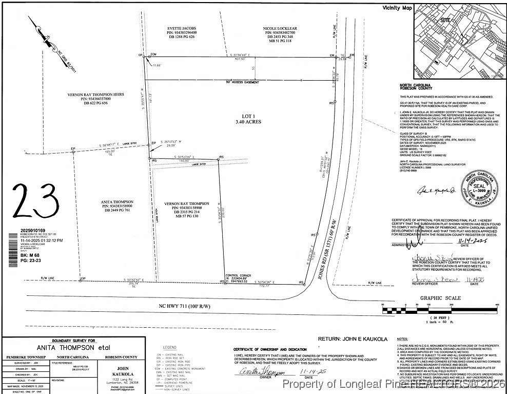 3.4 Acres of Mixed-Use Land for Sale in Pembroke, North Carolina