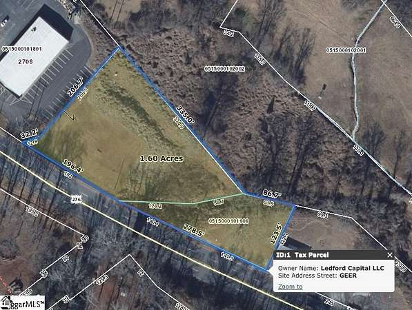 1.6 Acres of Commercial Land for Sale in Marietta, South Carolina