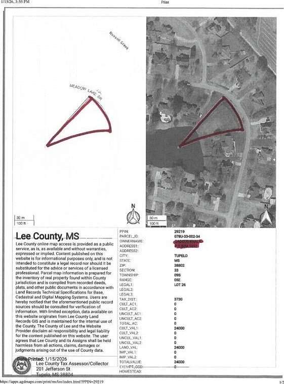 0.73 Acres of Residential Land for Sale in Tupelo, Mississippi