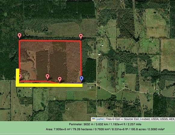 195 Acres of Land for Sale in De Kalb, Texas