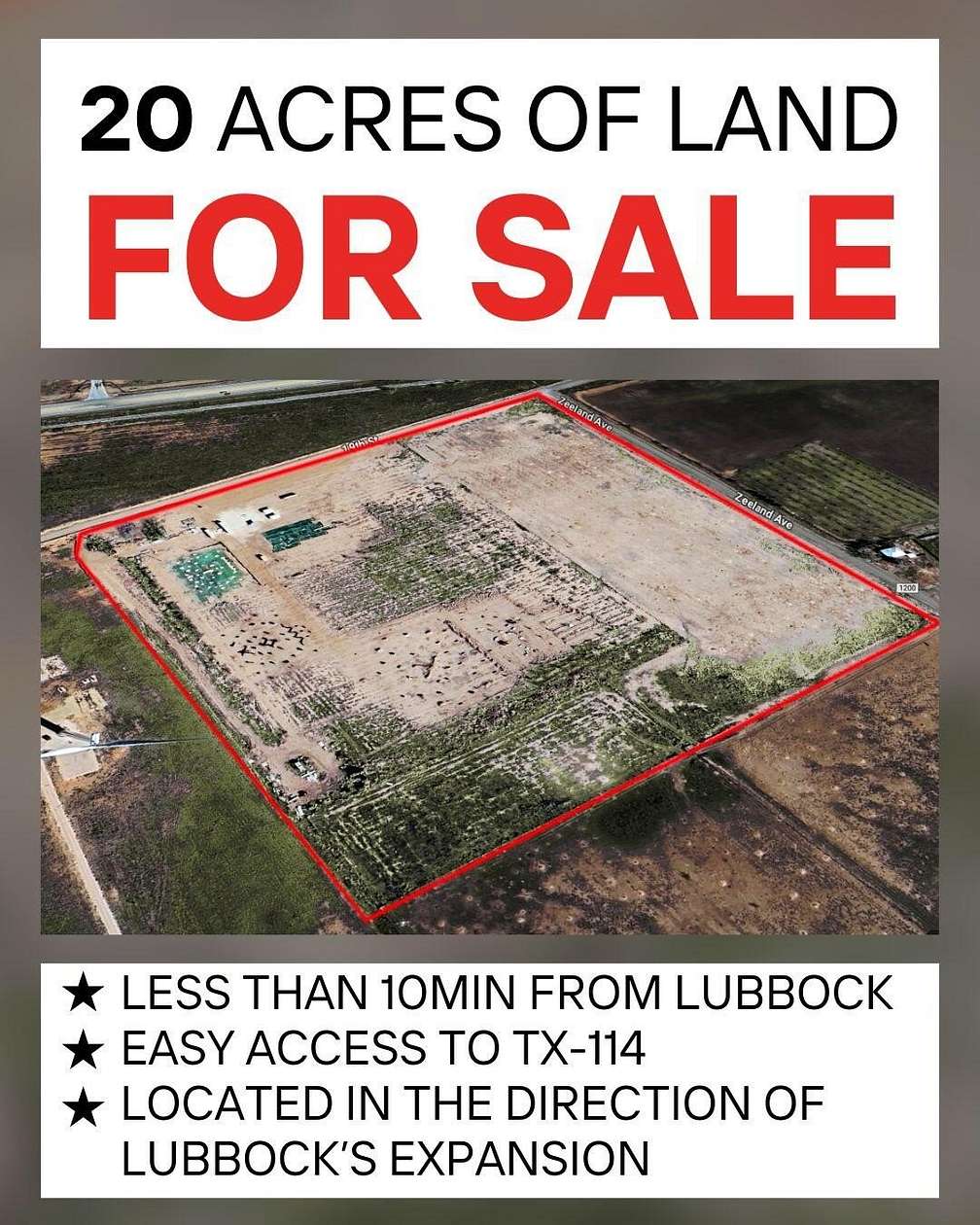 20 Acres of Land for Sale in Lubbock, Texas