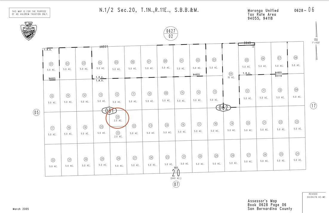 2.5 Acres of Land for Sale in Twentynine Palms, California