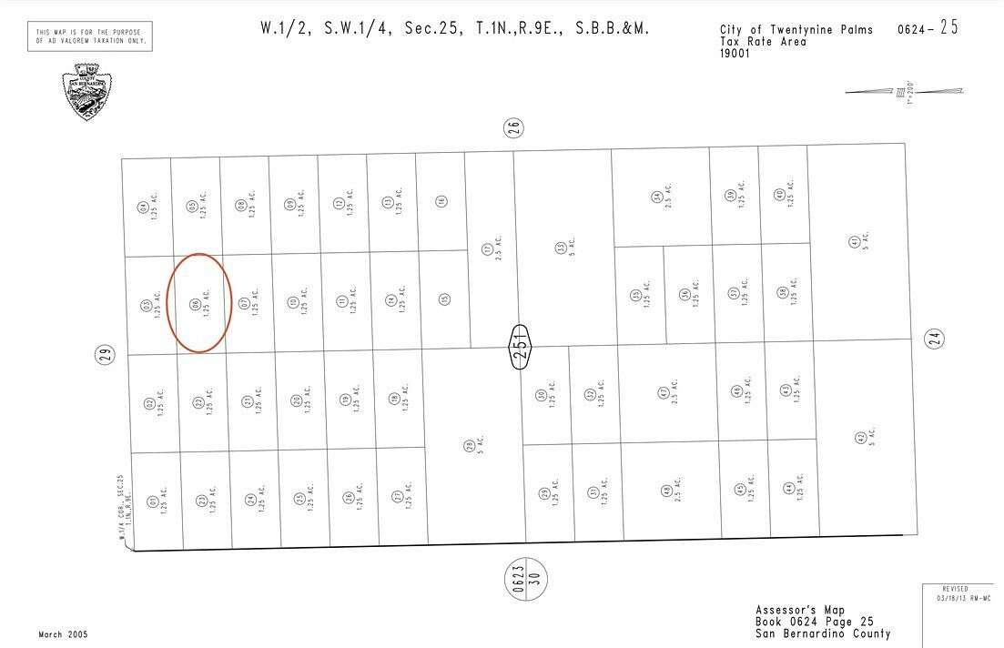 1.25 Acres of Land for Sale in Twentynine Palms, California