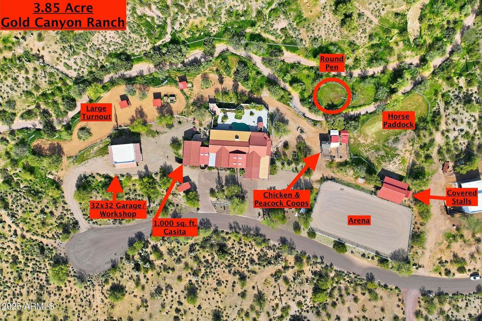 3.85 Acres of Residential Land with Home for Sale in Gold Canyon, Arizona