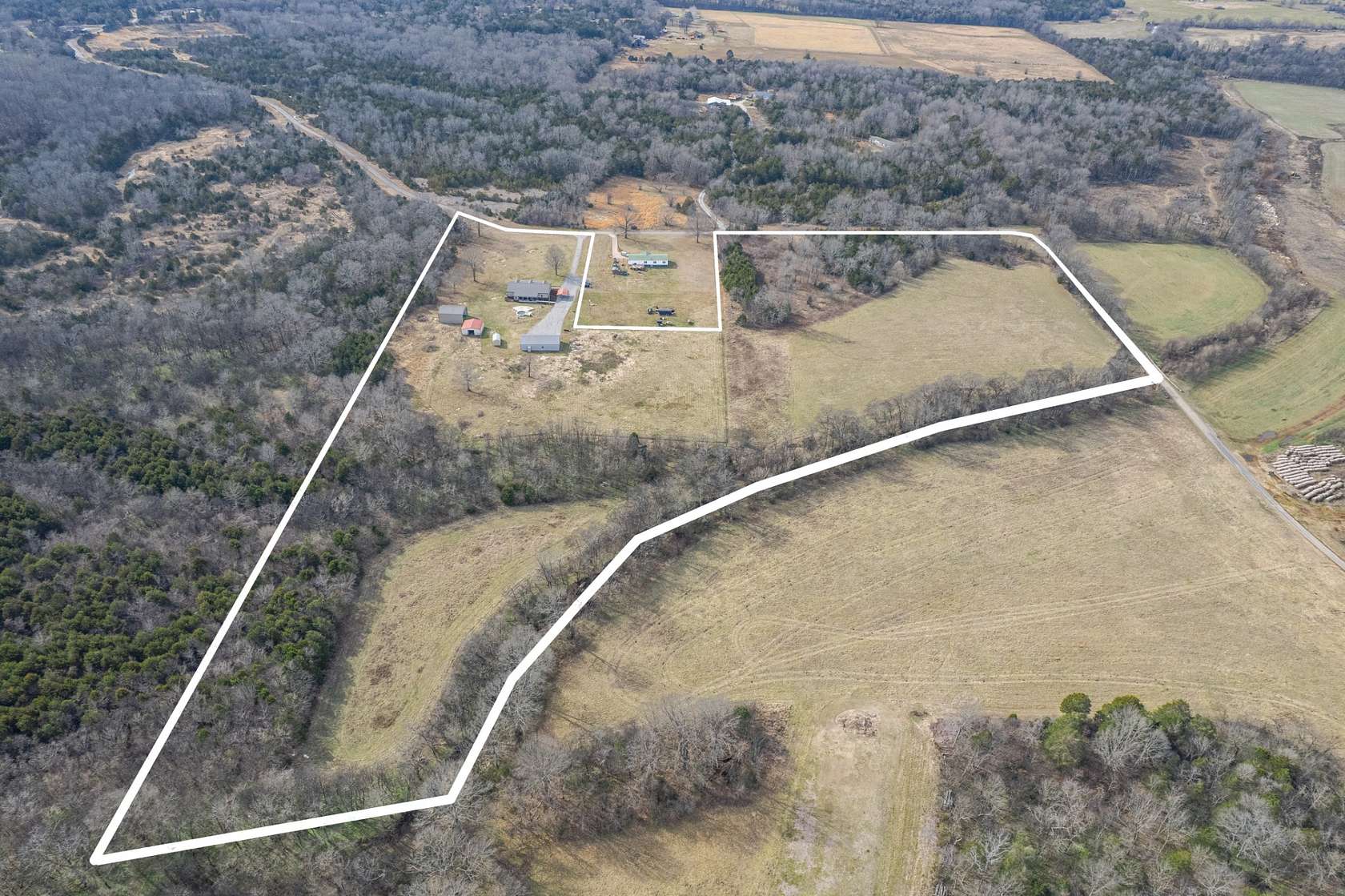 23.9 Acres of Recreational Land with Home for Sale in Lewisburg, Tennessee