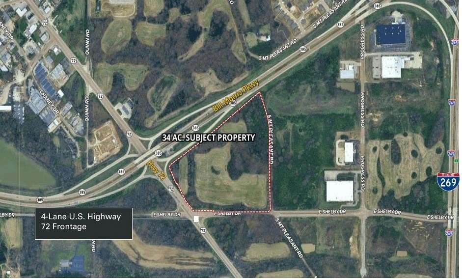34.1 Acres of Commercial Land for Sale in Collierville, Tennessee