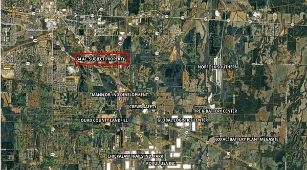 34.1 Acres of Commercial Land for Sale in Collierville, Tennessee