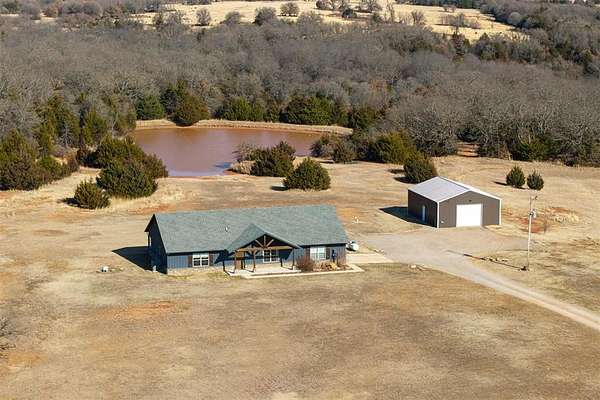 68 Acres of Recreational Land with Home for Sale in Wellston, Oklahoma