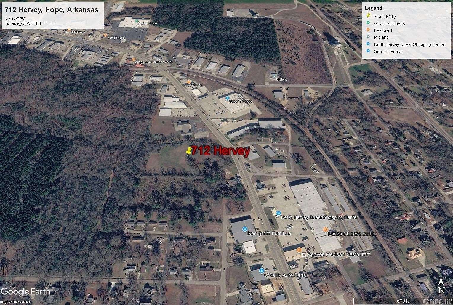 6 Acres of Commercial Land for Sale in Hope, Arkansas