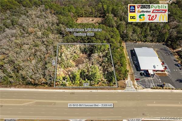1.43 Acres of Commercial Land for Sale in Homosassa, Florida