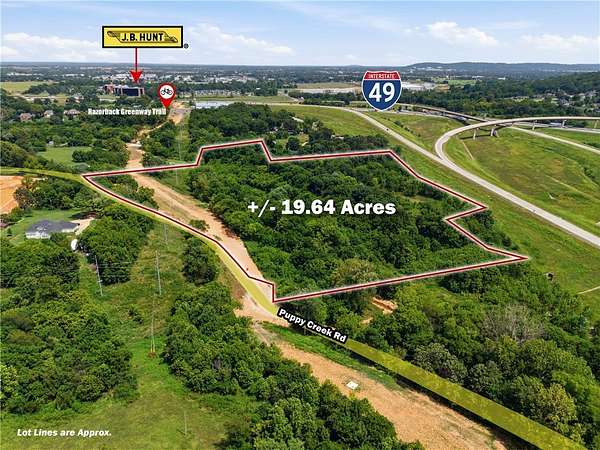 19.6 Acres of Land for Sale in Lowell, Arkansas