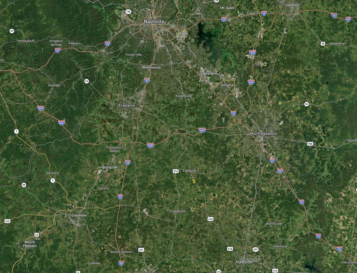 97 Acres of Recreational & Residential Land for Sale in Eagleville, Tennessee