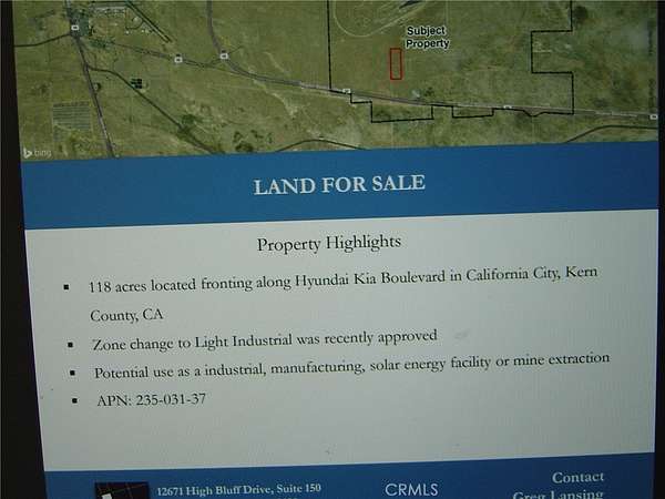118 Acres of Land for Sale in California City, California