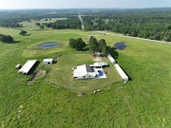 275 Acres of Agricultural Land with Home for Sale in Weleetka, Oklahoma