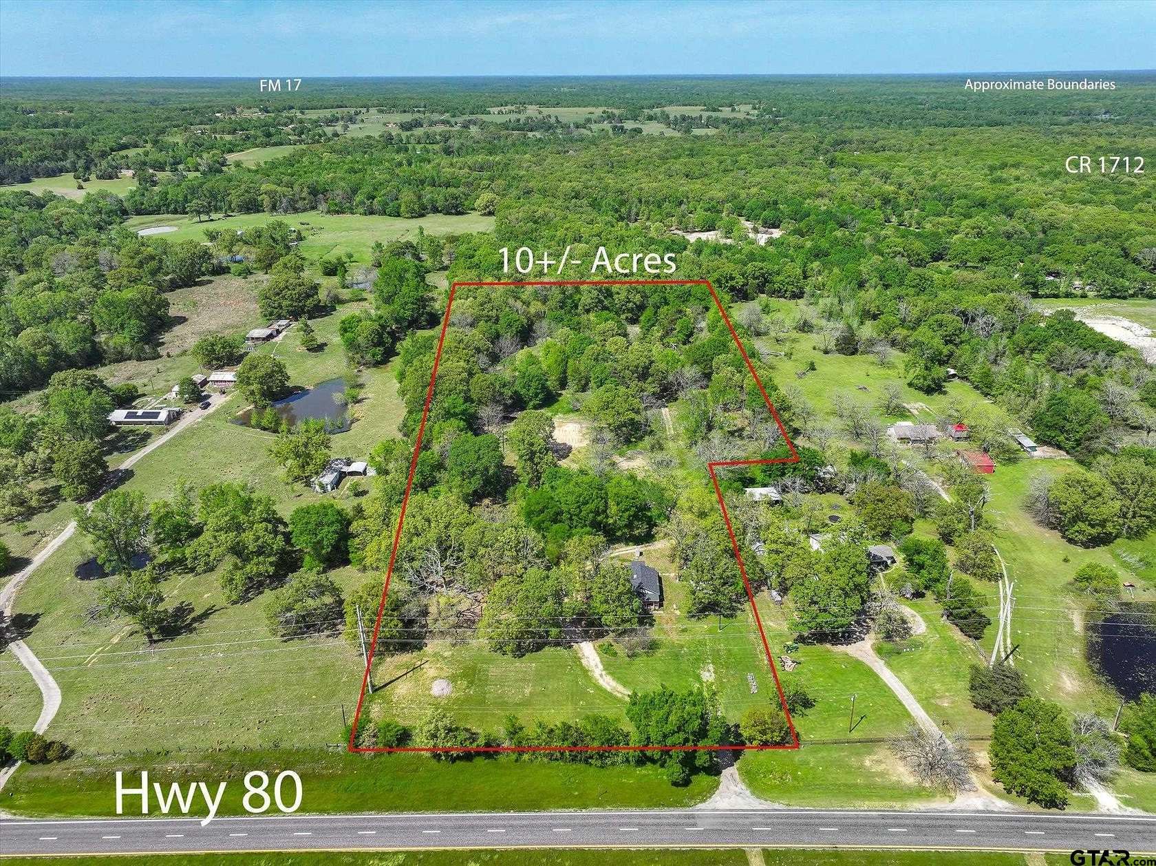 10 Acres of Land with Home for Sale in Grand Saline, Texas