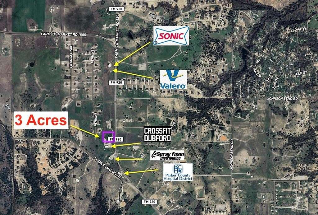 3 Acres of Commercial Land for Sale in Weatherford, Texas
