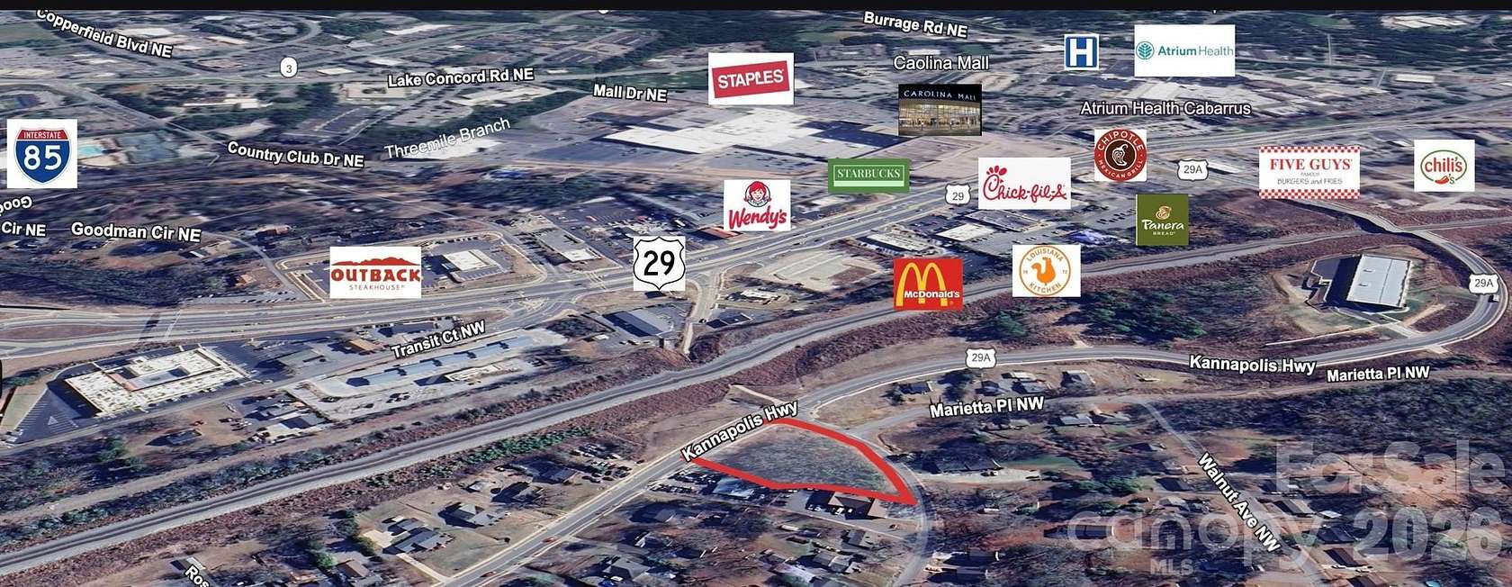 1.2 Acres of Mixed-Use Land for Sale in Kannapolis, North Carolina