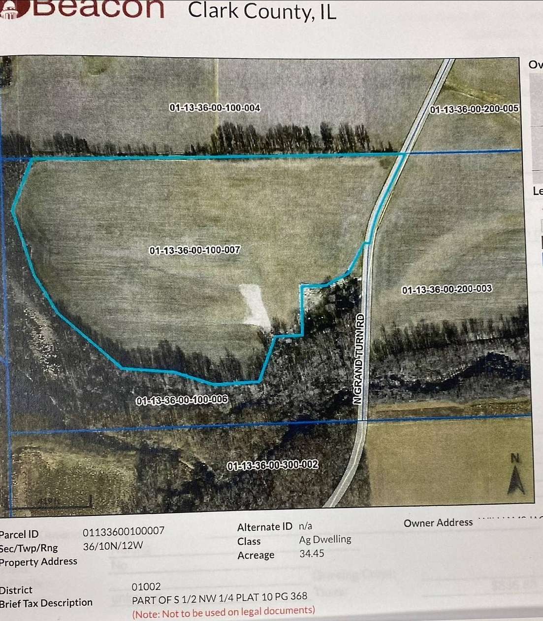 34.5 Acres of Agricultural Land for Sale in Anderson Township, Illinois