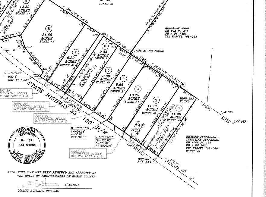 9.33 Acres of Land for Sale in Waynesboro, Georgia