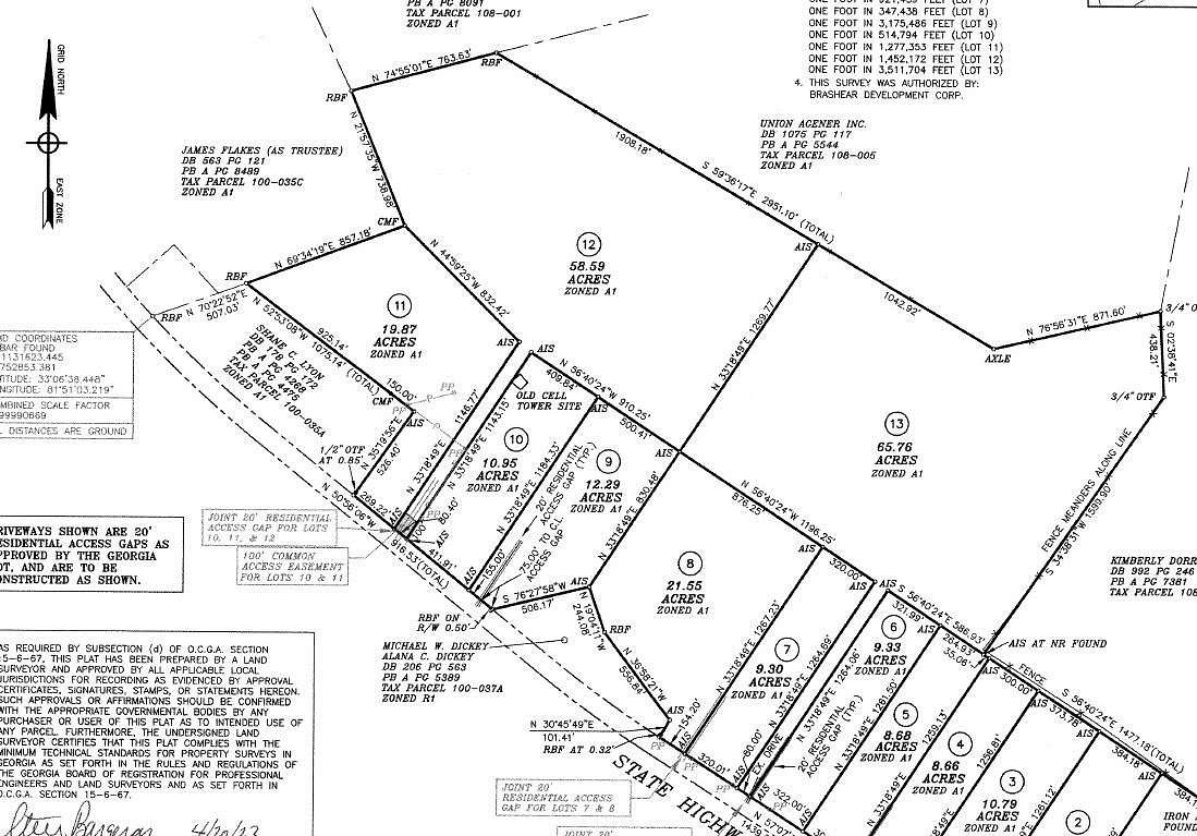 12.3 Acres of Land for Sale in Waynesboro, Georgia