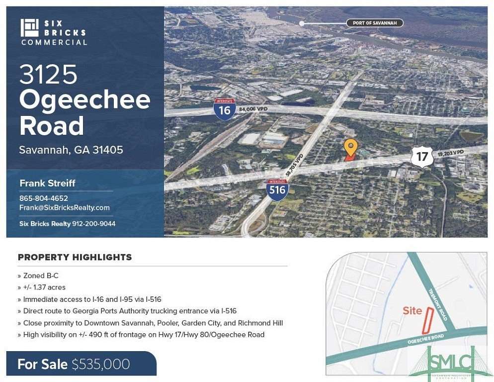 1.37 Acres of Land for Sale in Savannah, Georgia