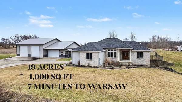 19.1 Acres of Land with Home for Sale in Warsaw, Indiana