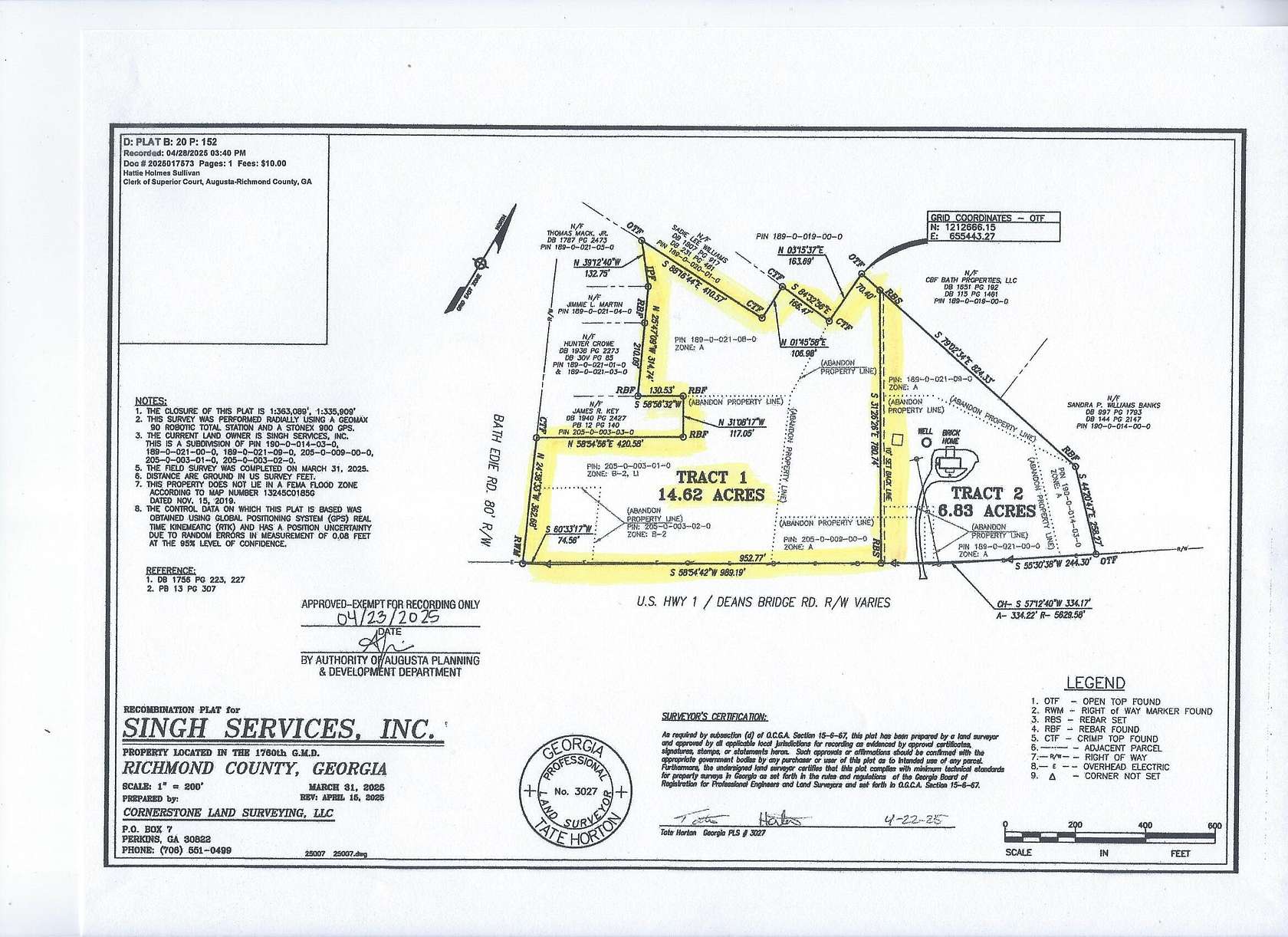 14.6 Acres of Land for Sale in Blythe, Georgia