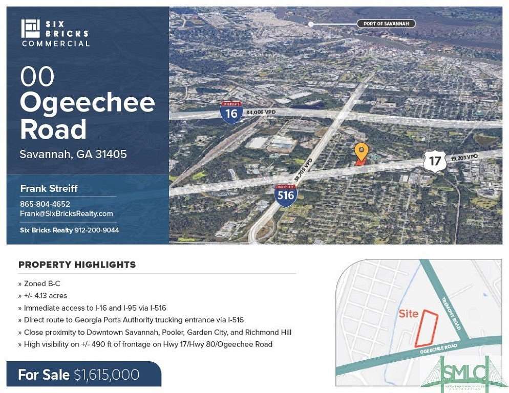 4.13 Acres of Land for Sale in Savannah, Georgia