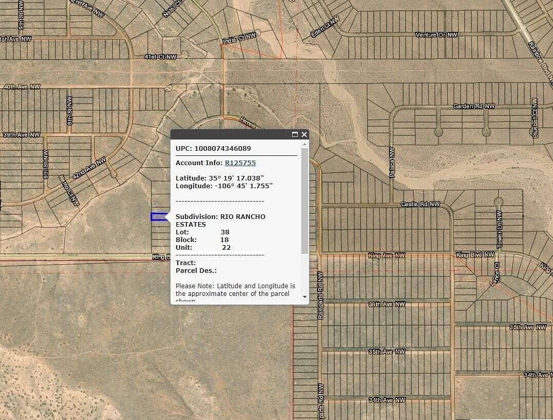 0.5 Acres of Residential Land for Sale in Rio Rancho, New Mexico