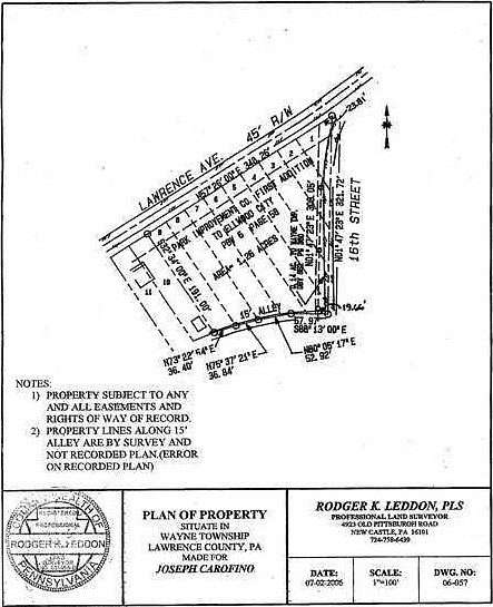 1.26 Acres of Land for Sale in Ellwood City, Pennsylvania