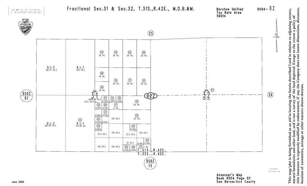 10 Acres of Land for Sale in Hinkley, California