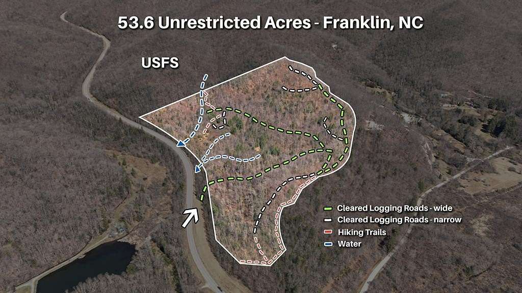 53.6 Acres of Land for Sale in Cartoogechaye Township, North Carolina