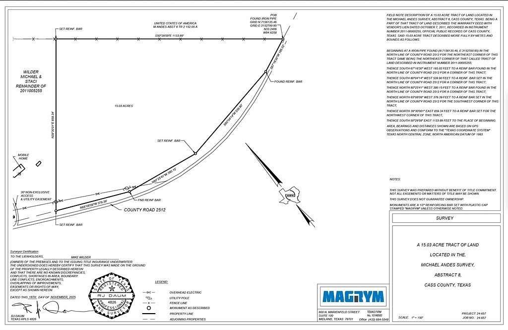 15 Acres of Land for Sale in Naples, Texas