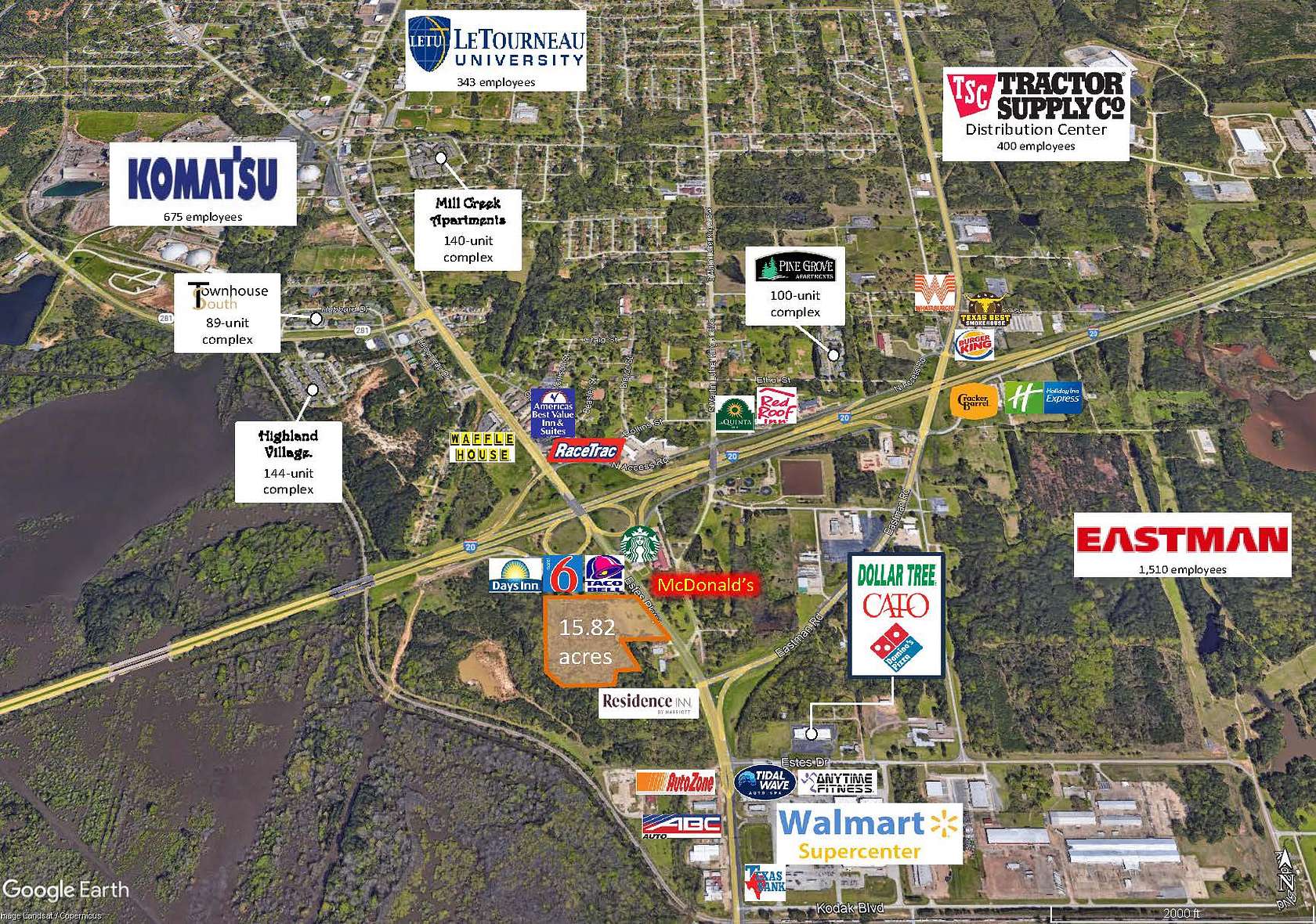 15.8 Acres of Mixed-Use Land for Sale in Longview, Texas