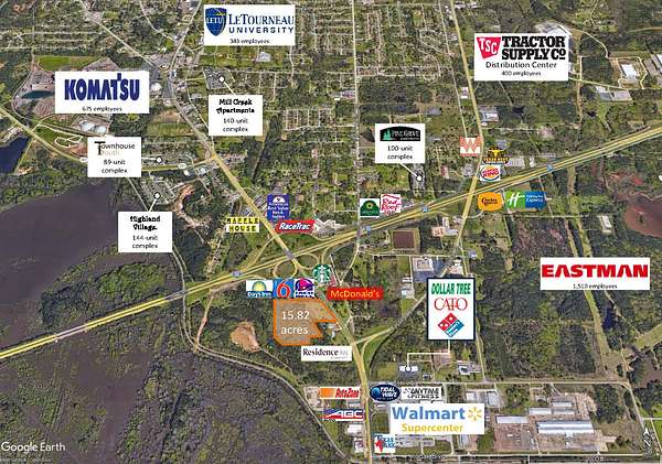 15.8 Acres of Mixed-Use Land for Sale in Longview, Texas