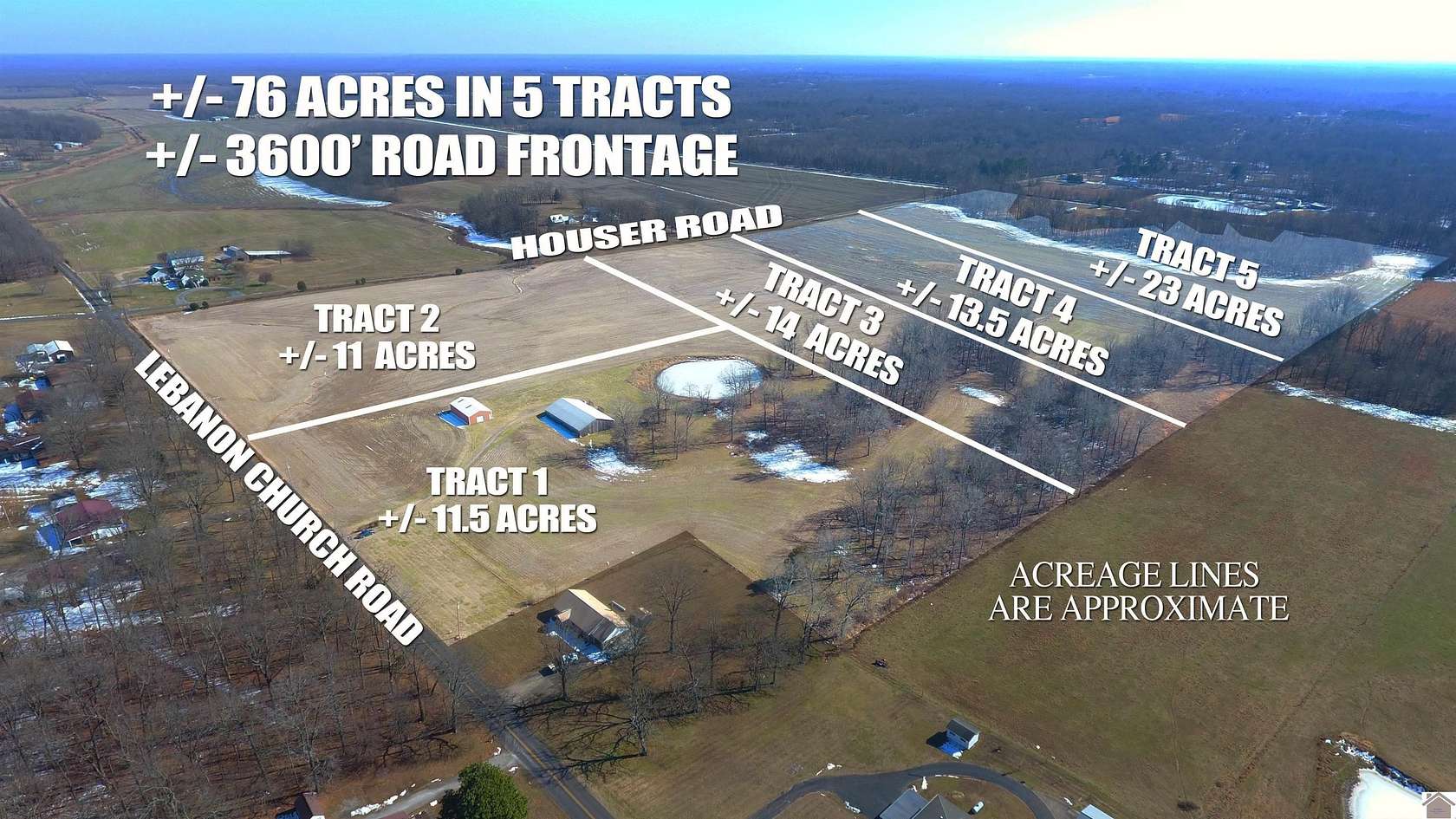 76 Acres of Land for Auction in Paducah, Kentucky