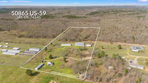 13.3 Acres of Recreational Land with Home for Sale in Jay, Oklahoma