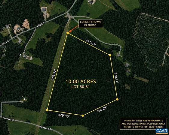 10 Acres of Recreational & Residential Land for Sale in Aroda, Virginia