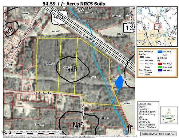 54.6 Acres of Land for Sale in Siler City, North Carolina