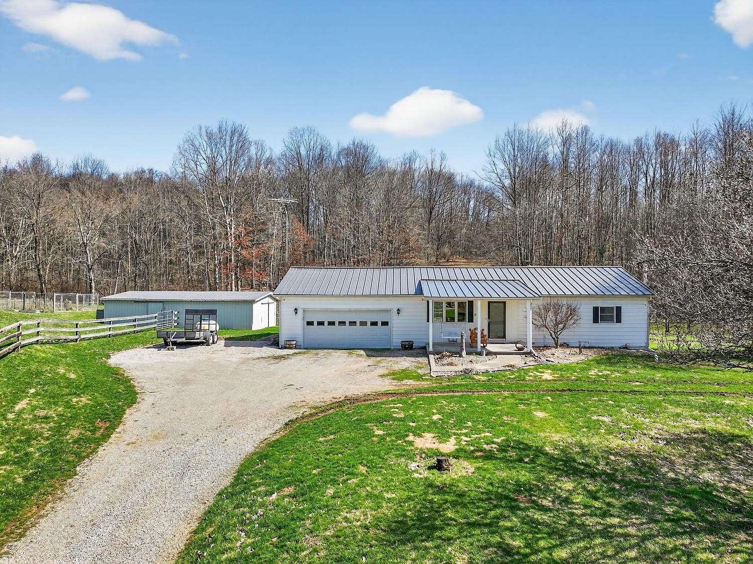 18.3 Acres of Recreational Land with Home for Sale in Laurel, Indiana