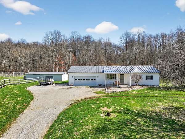 18.3 Acres of Recreational Land with Home for Sale in Laurel, Indiana