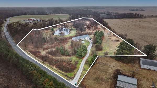14.7 Acres of Recreational Land with Home for Auction in Bremen, Indiana
