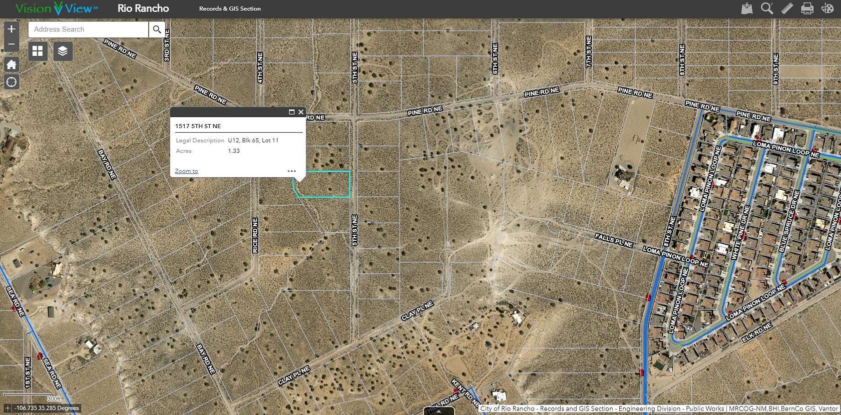 1.2 Acres of Residential Land for Sale in Rio Rancho, New Mexico